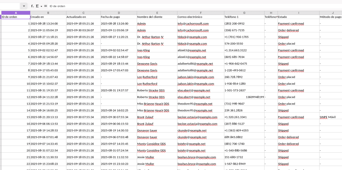Reporterías de órdenes más completas y exportables