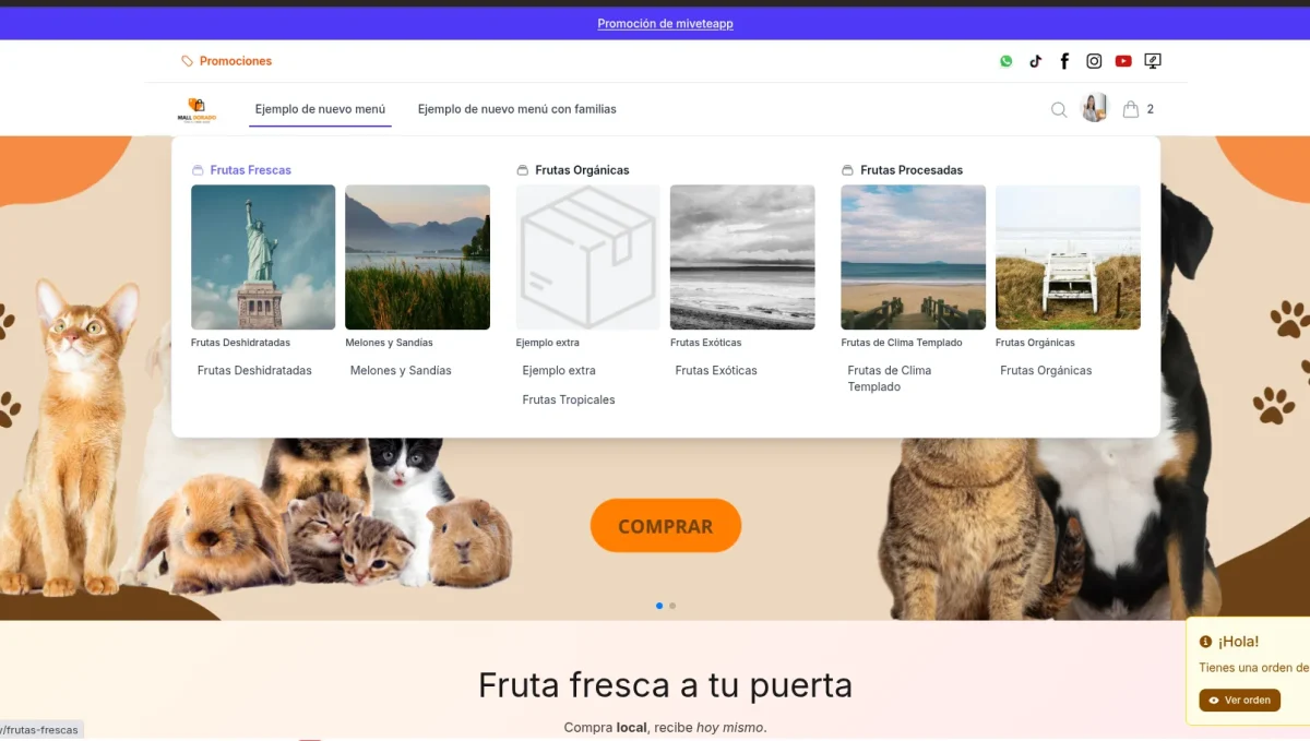Nueva estructura jerárquica de tienda